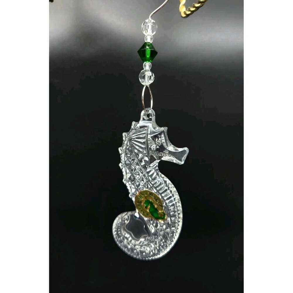 WATERFORD Seahorse Crystal 2010 Ornament w Waterford Hanger and  Box. Pre-owned